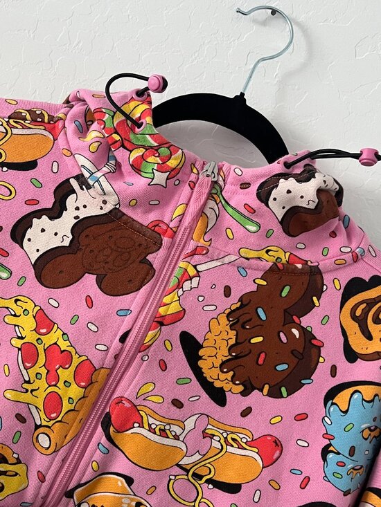 disneyland Sweaters - Disneyland Disney Eats Pink Half Zip Pullover Hoodie Hooded Sweatshirt Size M